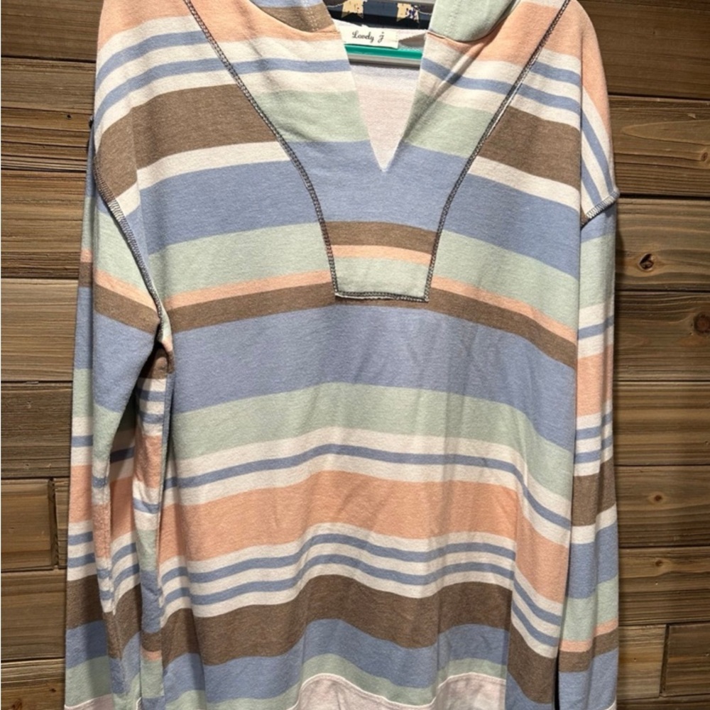 Striped Hoodie in Pastel Colors